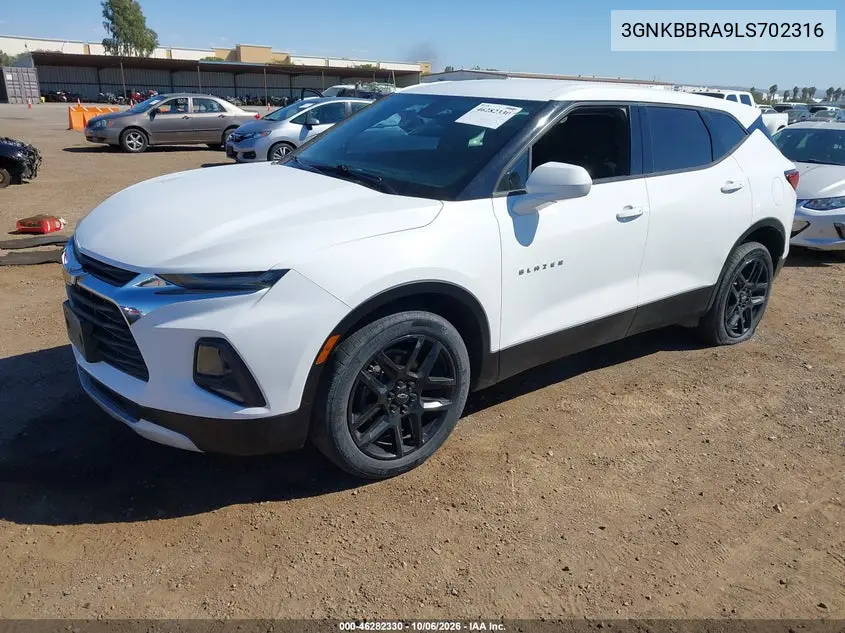 2020 CHEVROLET BLAZER VIN 3GNKBBRA9LS702316 — фото 2