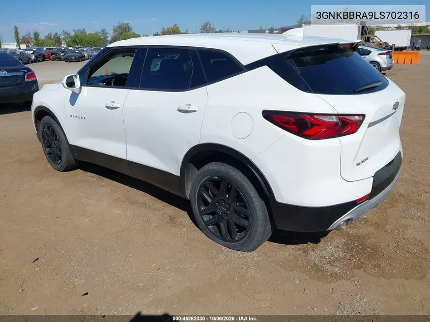 2020 CHEVROLET BLAZER VIN 3GNKBBRA9LS702316 — фото 3