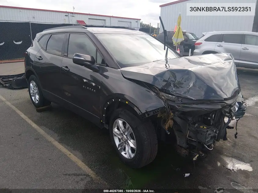 CHEVROLET BLAZER 2020, VIN 3GNKBBRA7LS592351
