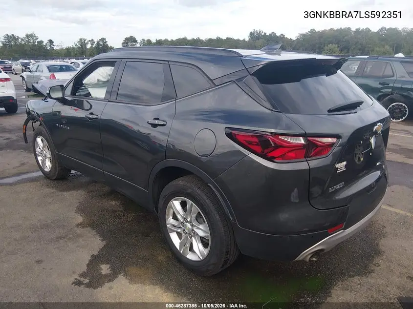 2020 CHEVROLET BLAZER VIN 3GNKBBRA7LS592351 — фото 3