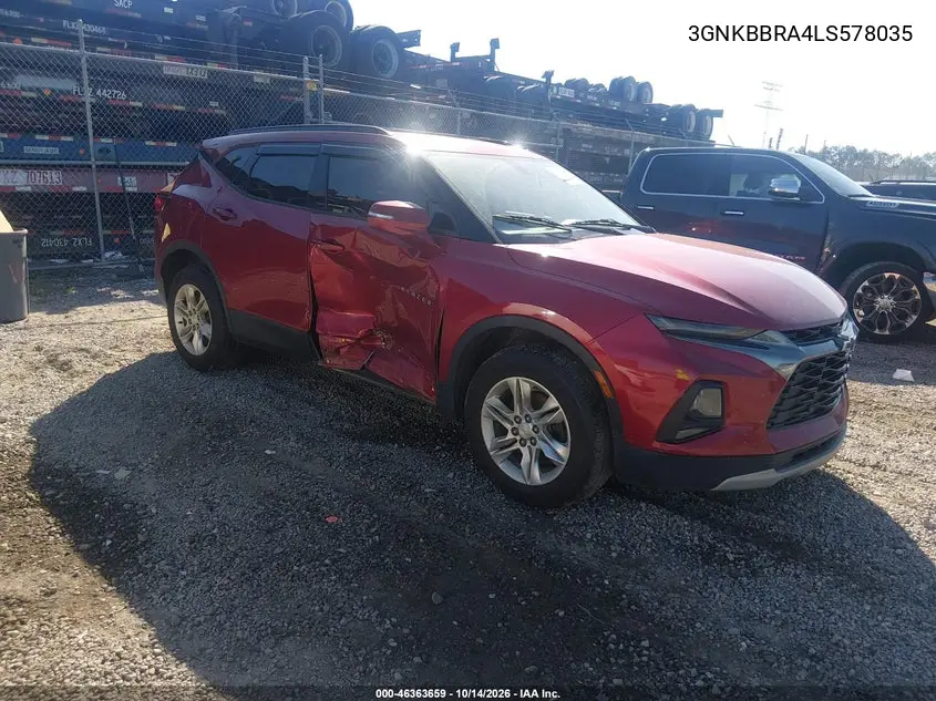 CHEVROLET BLAZER 2020, VIN 3GNKBBRA4LS578035