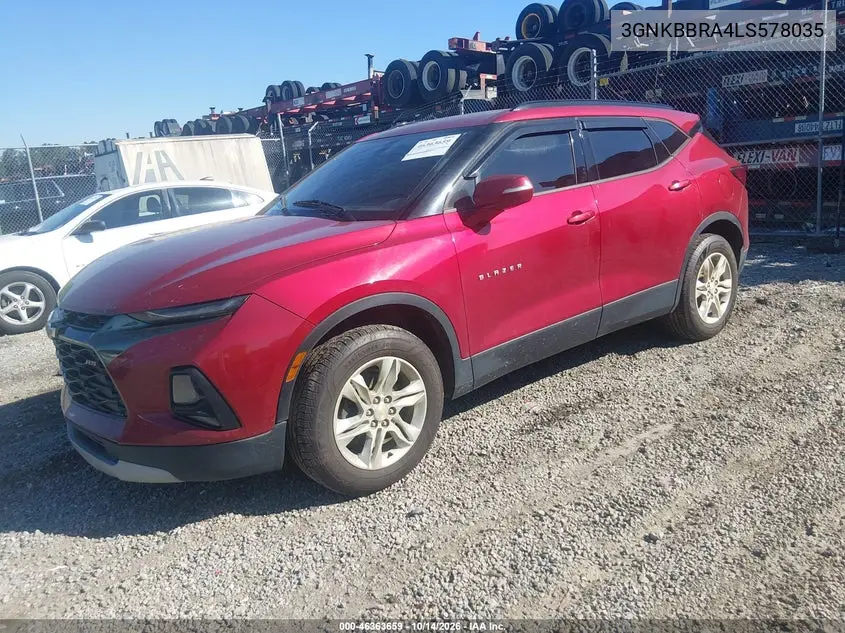 2020 CHEVROLET BLAZER VIN 3GNKBBRA4LS578035 — фото 2