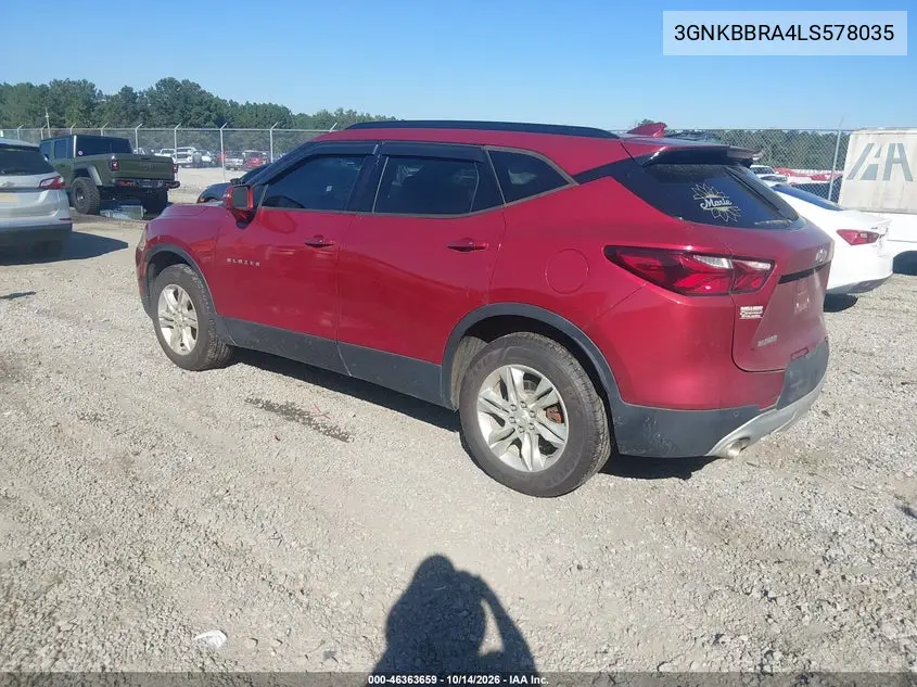 2020 CHEVROLET BLAZER VIN 3GNKBBRA4LS578035 — фото 3