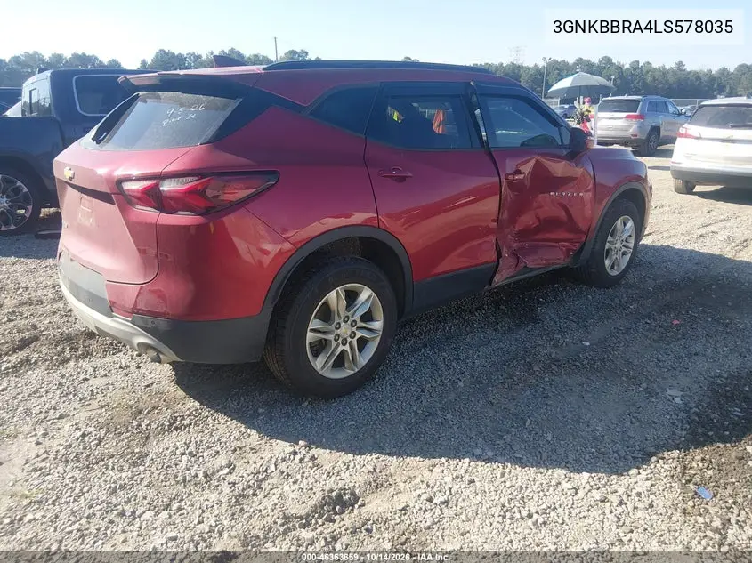 2020 CHEVROLET BLAZER VIN 3GNKBBRA4LS578035 — фото 4