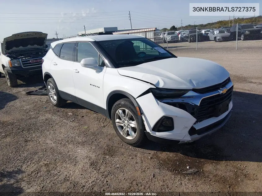CHEVROLET BLAZER 2020, VIN 3GNKBBRA7LS727375