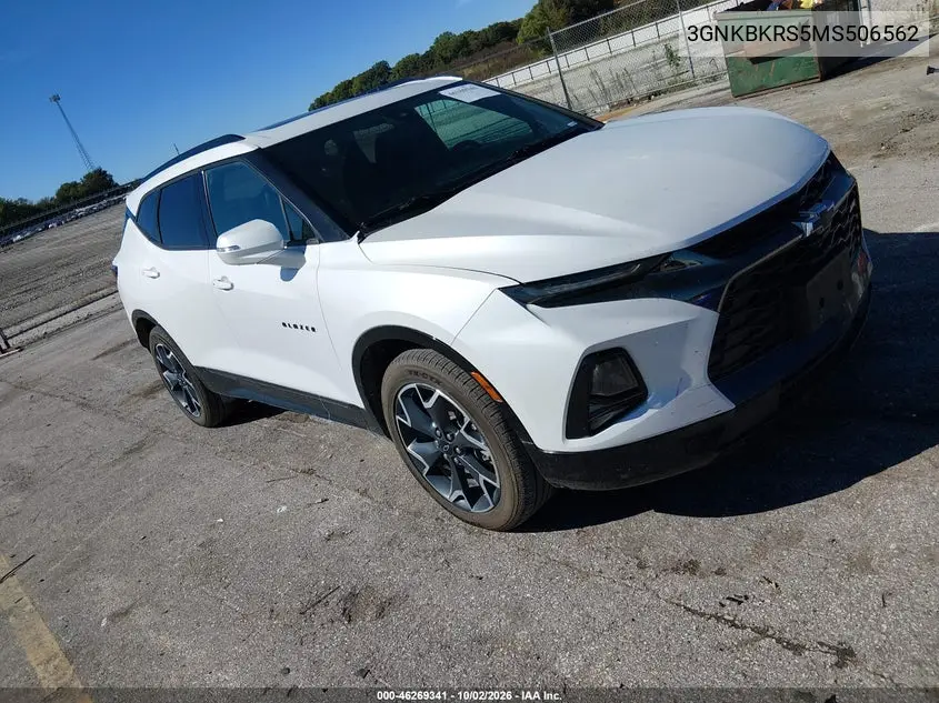 CHEVROLET BLAZER 2021, VIN 3GNKBKRS5MS506562