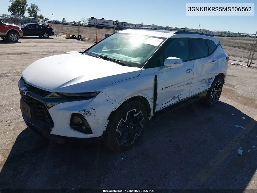 2021 CHEVROLET BLAZER VIN 3GNKBKRS5MS506562 — фото 2