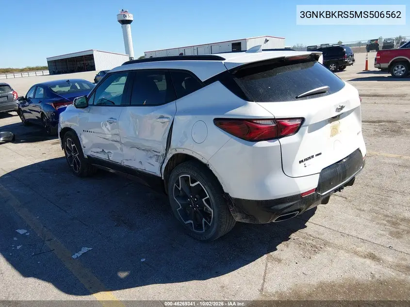 2021 CHEVROLET BLAZER VIN 3GNKBKRS5MS506562 — фото 3