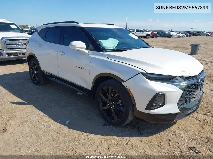 CHEVROLET BLAZER 2021, VIN 3GNKBERS2MS567899