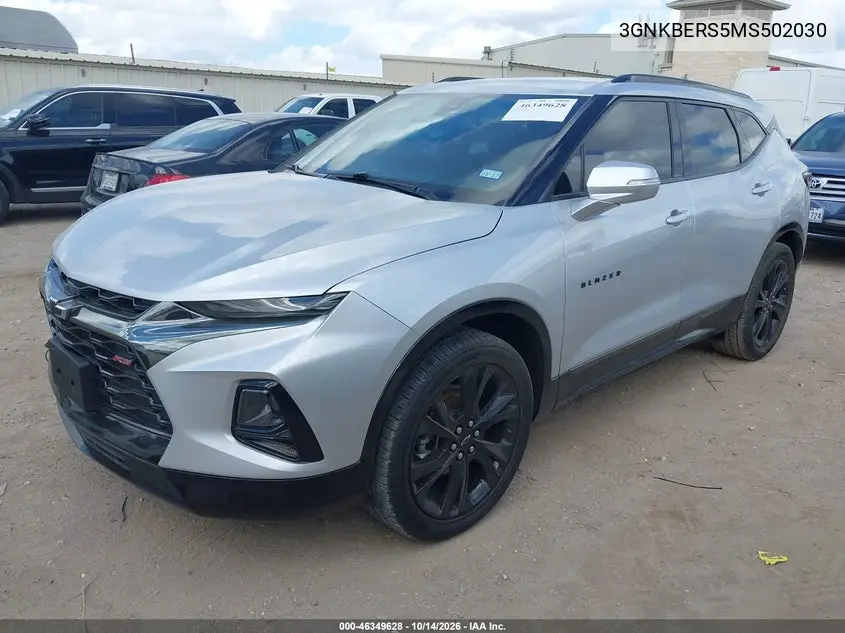 2021 CHEVROLET BLAZER VIN 3GNKBERS5MS502030 — фото 2