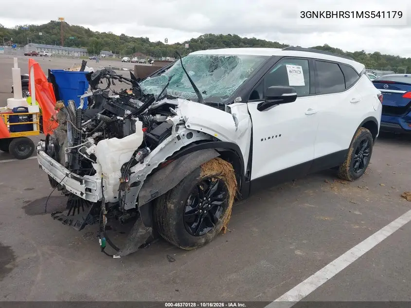 2021 CHEVROLET BLAZER VIN 3GNKBHRS1MS541179 — фото 2