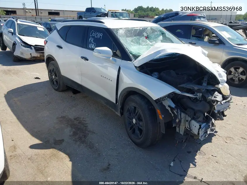 CHEVROLET BLAZER 2021, VIN 3GNKBCRSXMS536968