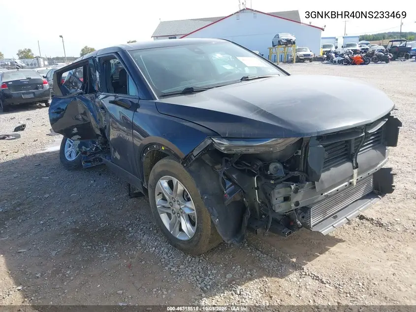 CHEVROLET BLAZER 2022, VIN 3GNKBHR40NS233469