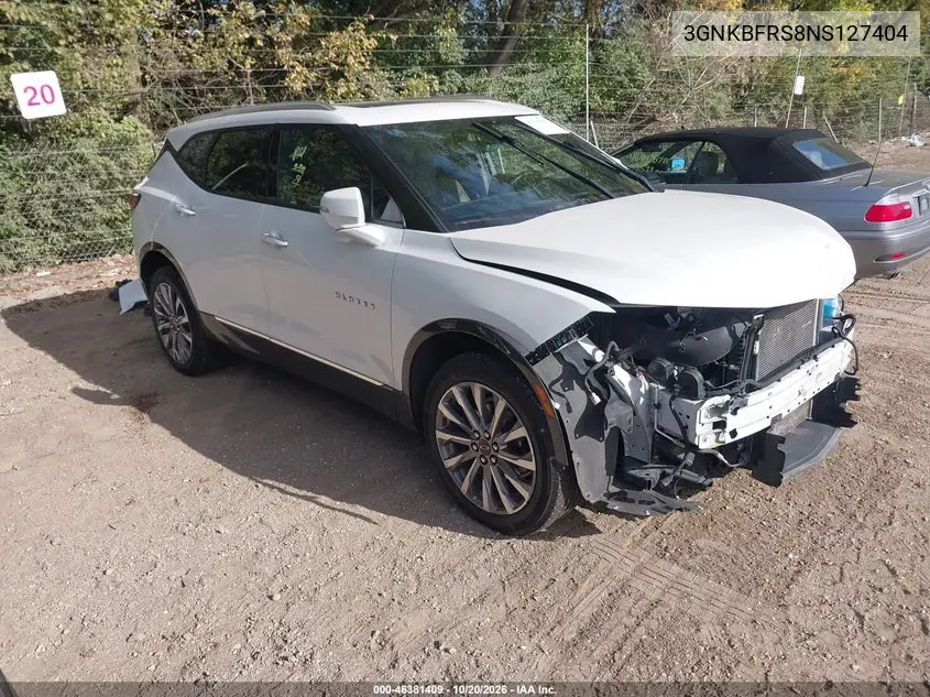 CHEVROLET BLAZER 2022, VIN 3GNKBFRS8NS127404