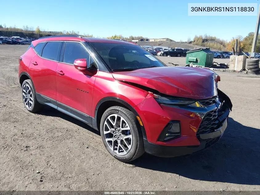 CHEVROLET BLAZER 2022, VIN 3GNKBKRS1NS118830