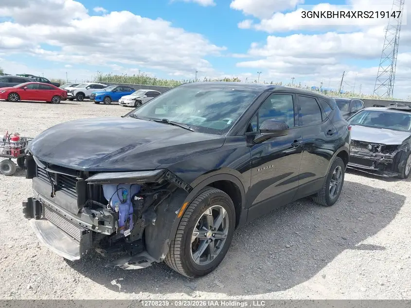 2024 CHEVROLET BLAZER VIN 3GNKBHR4XRS219147 — фото 2