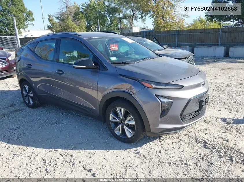 CHEVROLET BOLT EUV 2022, VIN 1G1FY6S02N4102668