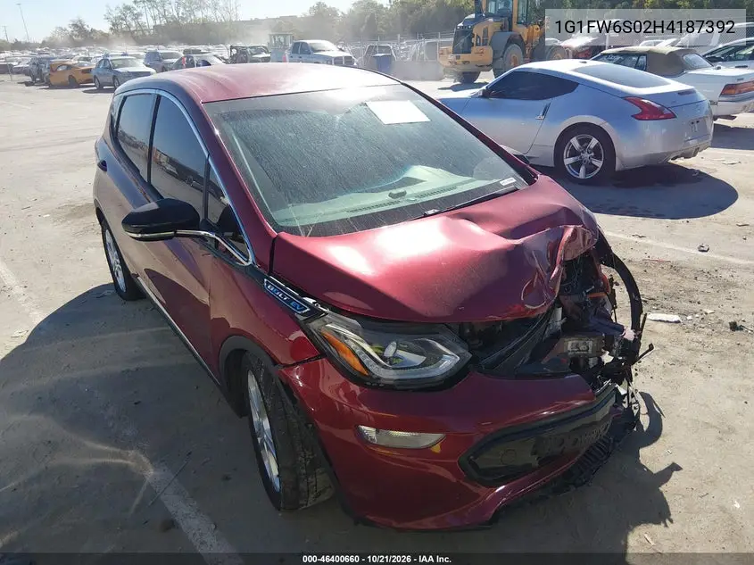 CHEVROLET BOLT 2017, VIN 1G1FW6S02H4187392