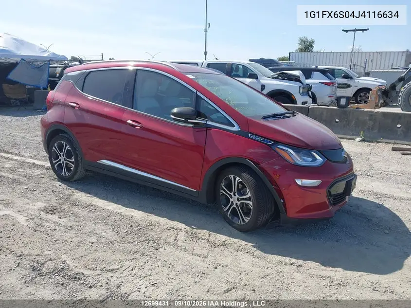 CHEVROLET BOLT 2018, VIN 1G1FX6S04J4116634