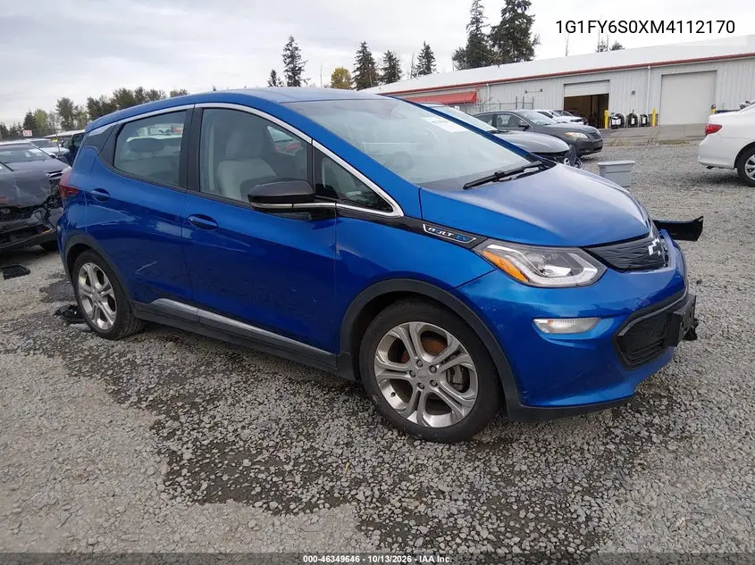 CHEVROLET BOLT 2021, VIN 1G1FY6S0XM4112170