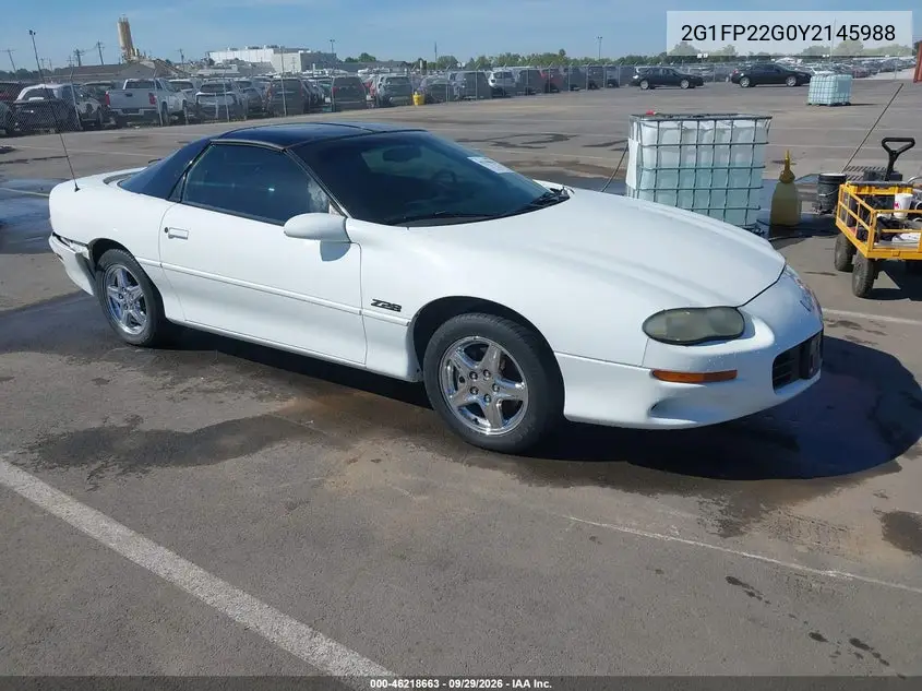 CHEVROLET CAMARO 2000, VIN 2G1FP22G0Y2145988