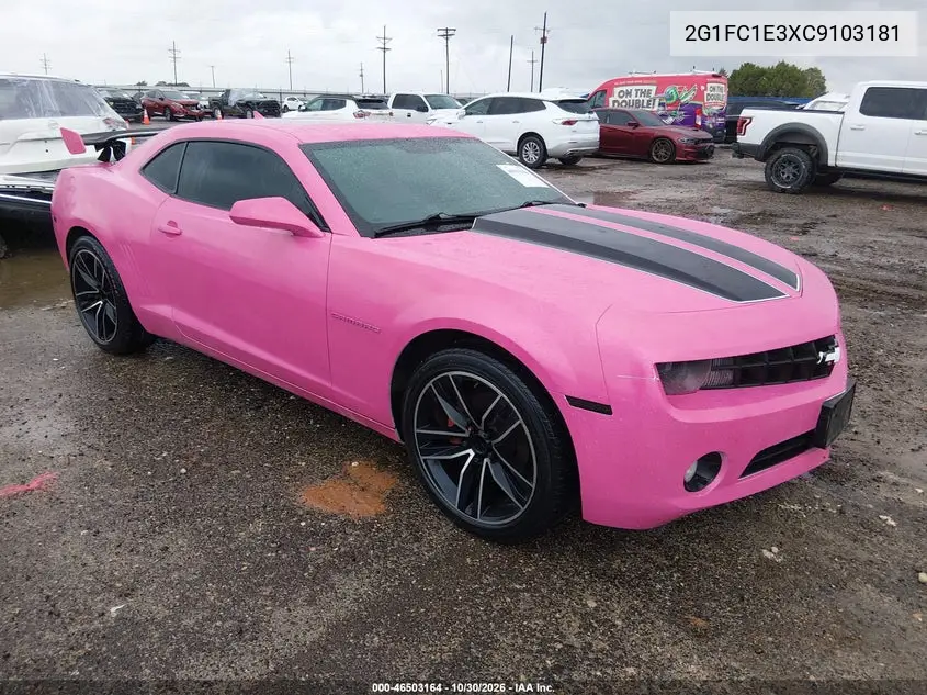 CHEVROLET CAMARO 2012, VIN 2G1FC1E3XC9103181