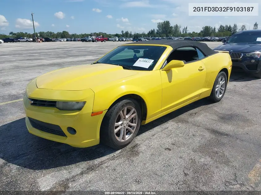 2015 CHEVROLET CAMARO VIN 2G1FD3D32F9103187 — фото 2