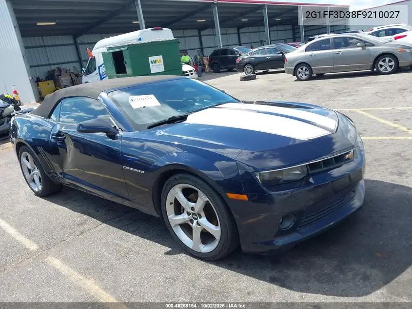 CHEVROLET CAMARO 2015, VIN 2G1FF3D38F9210027