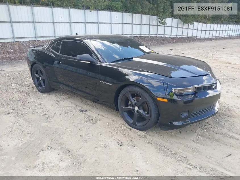 CHEVROLET CAMARO 2015, VIN 2G1FF1E3XF9151081