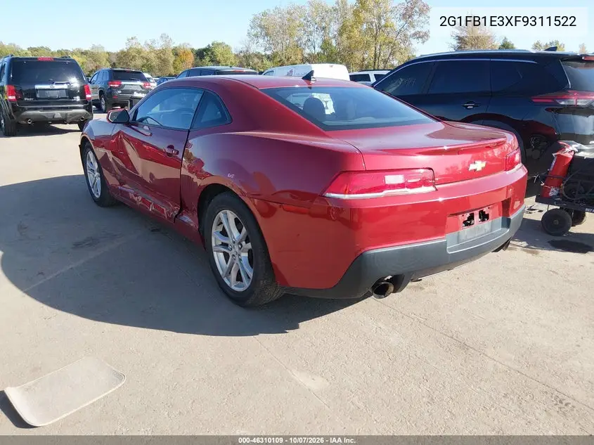 2015 CHEVROLET CAMARO VIN 2G1FB1E3XF9311522 — фото 3