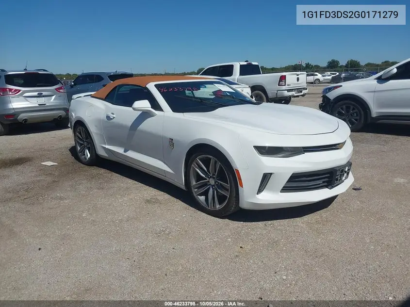 CHEVROLET CAMARO 2016, VIN 1G1FD3DS2G0171279