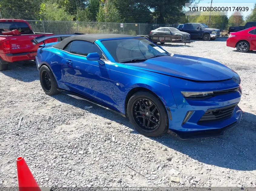 CHEVROLET CAMARO 2016, VIN 1G1FD3DS0G0174939