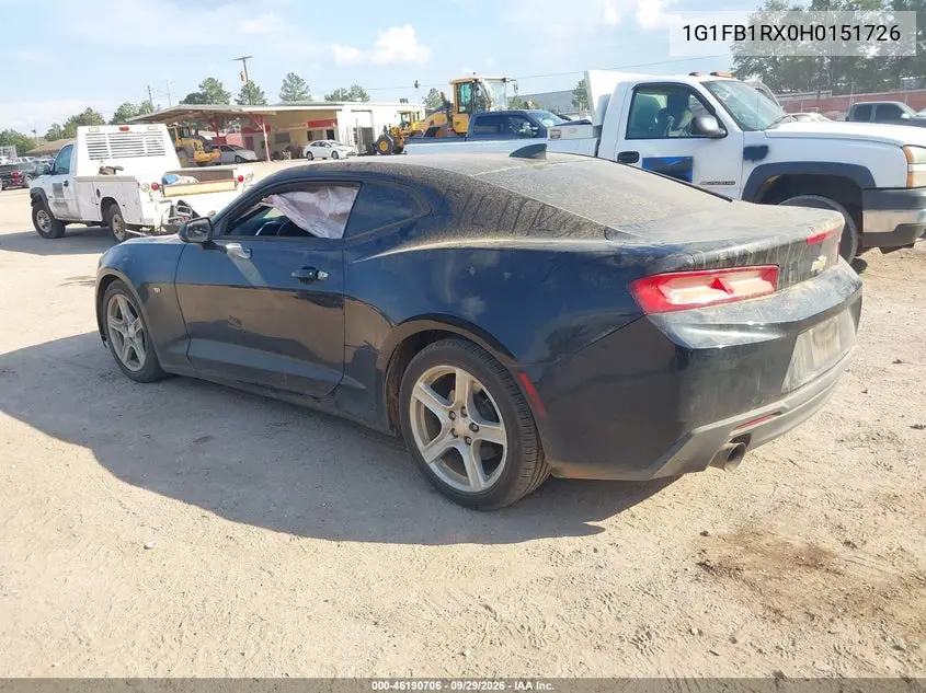 2017 CHEVROLET CAMARO VIN 1G1FB1RX0H0151726 — фото 3