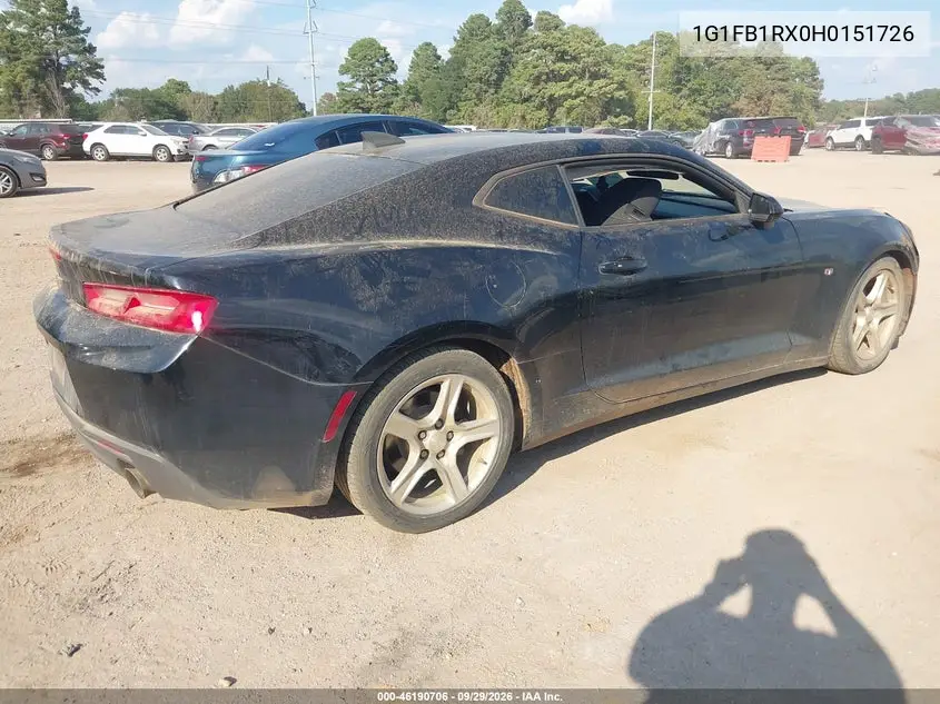 2017 CHEVROLET CAMARO VIN 1G1FB1RX0H0151726 — фото 4