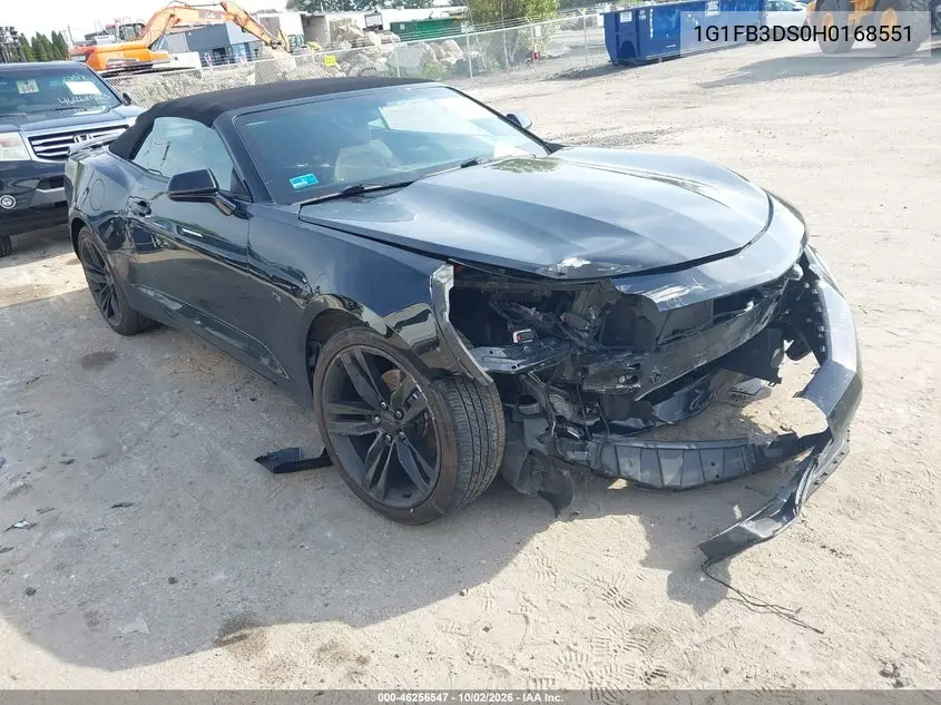CHEVROLET CAMARO 2017, VIN 1G1FB3DS0H0168551