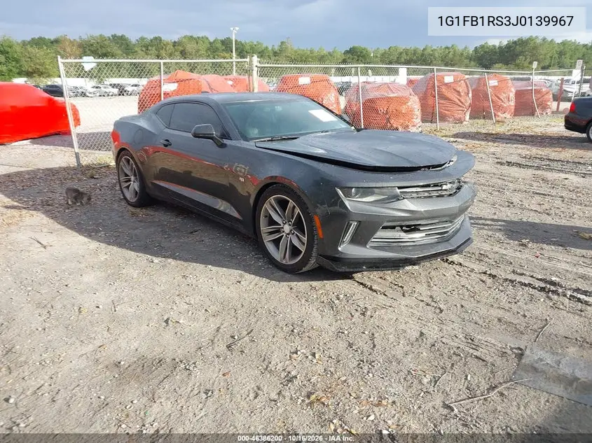 CHEVROLET CAMARO 2018, VIN 1G1FB1RS3J0139967