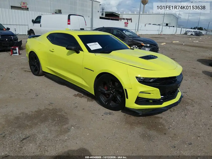 CHEVROLET CAMARO 2019, VIN 1G1FE1R74K0153638