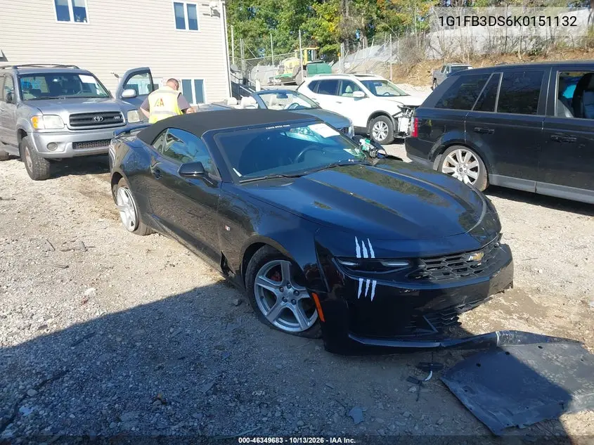 CHEVROLET CAMARO 2019, VIN 1G1FB3DS6K0151132