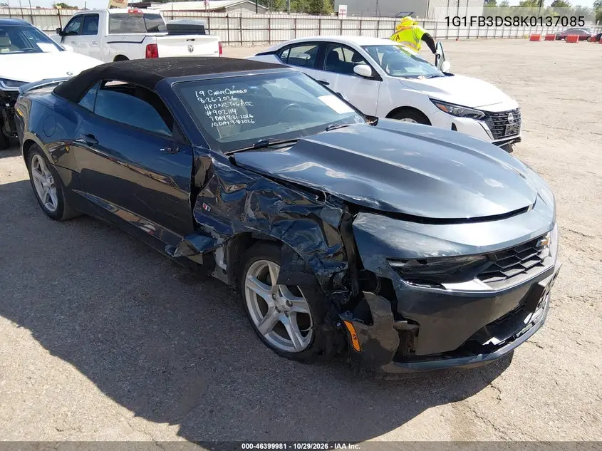 CHEVROLET CAMARO 2019, VIN 1G1FB3DS8K0137085
