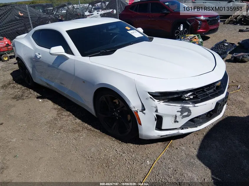 CHEVROLET CAMARO 2021, VIN 1G1FB1RSXM0135953