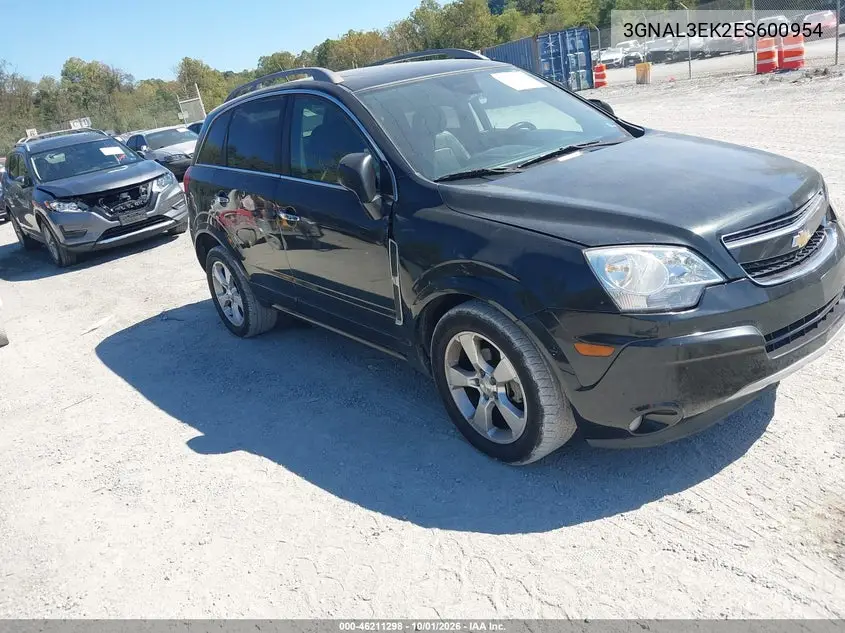 CHEVROLET CAPTIVA SPORT 2014, VIN 3GNAL3EK2ES600954