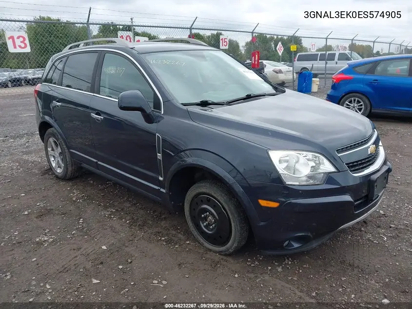 CHEVROLET CAPTIVA SPORT 2014, VIN 3GNAL3EK0ES574905