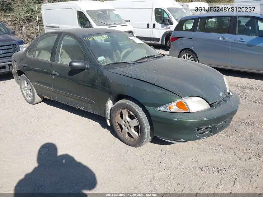 CHEVROLET CAVALIER 2000, VIN 3G1JF5248YS120237