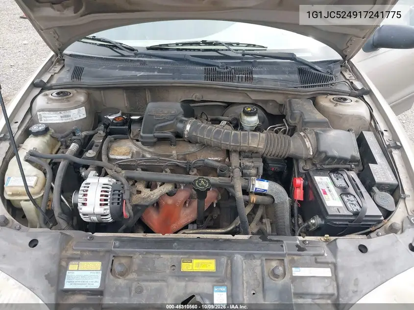 2001 CHEVROLET CAVALIER VIN 1G1JC524917241775 — фото 10