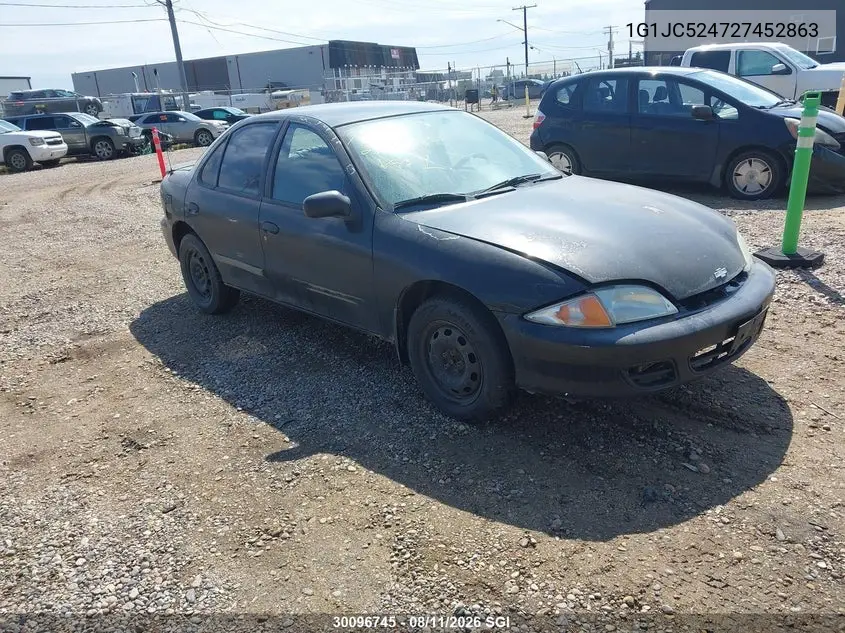 CHEVROLET CAVALIER 2002, VIN 1G1JC524727452863