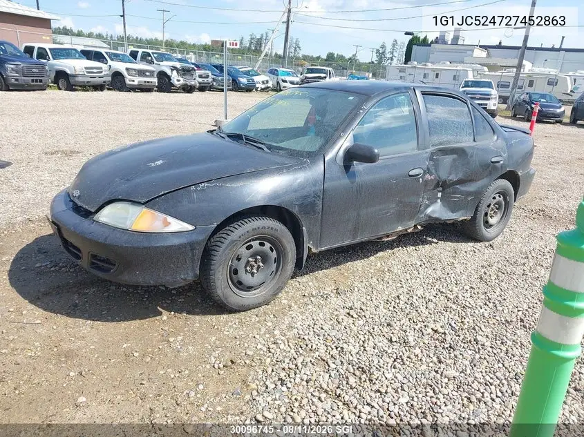 2002 CHEVROLET CAVALIER VIN 1G1JC524727452863 — фото 2