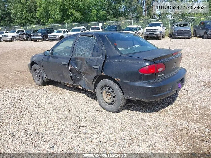 2002 CHEVROLET CAVALIER VIN 1G1JC524727452863 — фото 3