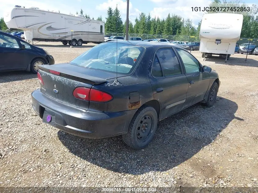 2002 CHEVROLET CAVALIER VIN 1G1JC524727452863 — фото 4