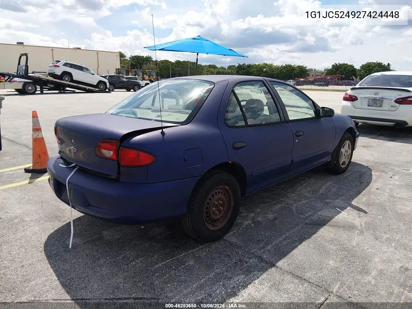 2002 CHEVROLET CAVALIER VIN 1G1JC524927424448 — фото 4