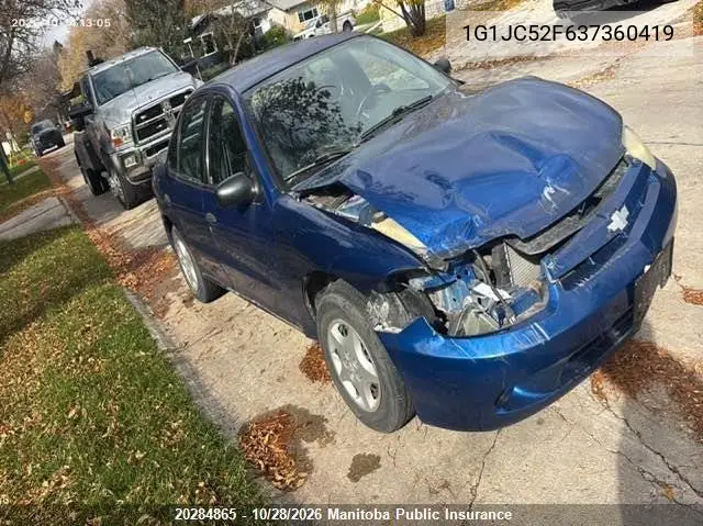 CHEVROLET CAVALIER 2003, VIN 1G1JC52F637360419